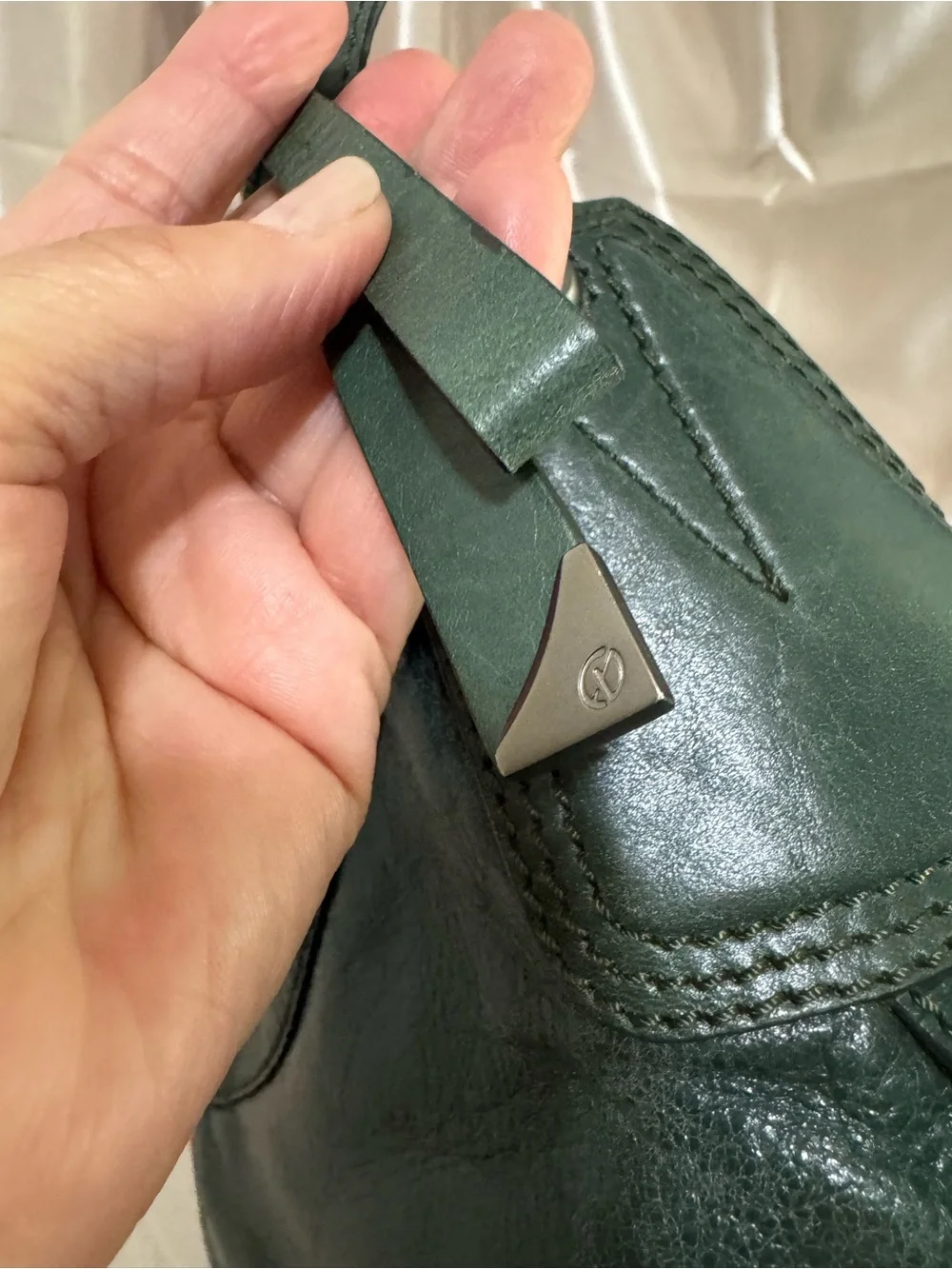 Francesco Biasia Dark Green Leather Hobo